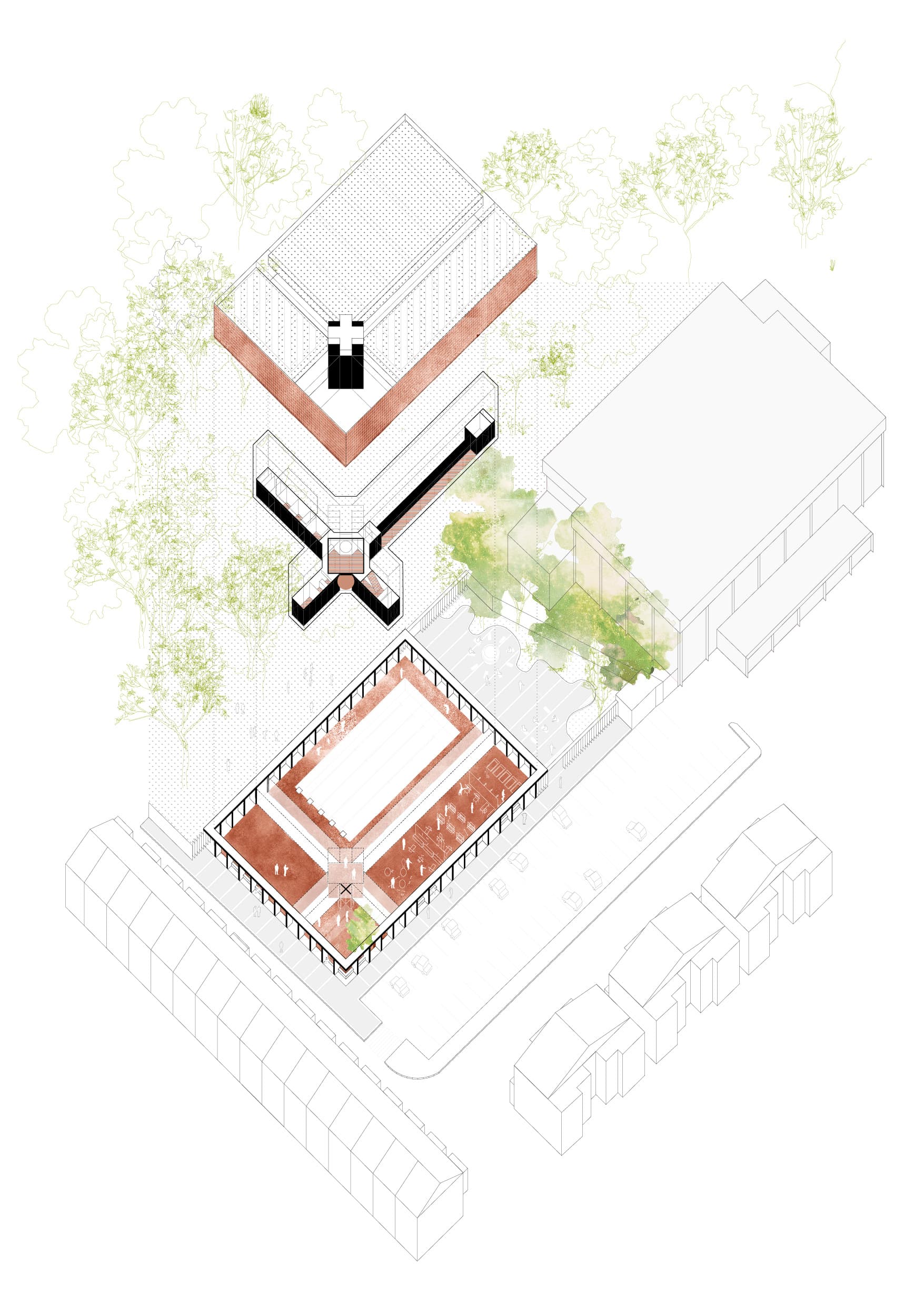 Axonometric image 1 for CINCO ESQUINAS